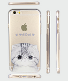 Iphone7 painted mobile phone shell cartoon cat8/X/6s/7P transparent TPU soft shell factory custom