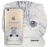 Iphone7 painted mobile phone shell cartoon cat8/X/6s/7P transparent TPU soft shell factory custom