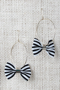 Striped Bows Hoop Earrings