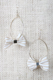 Striped Bows Hoop Earrings